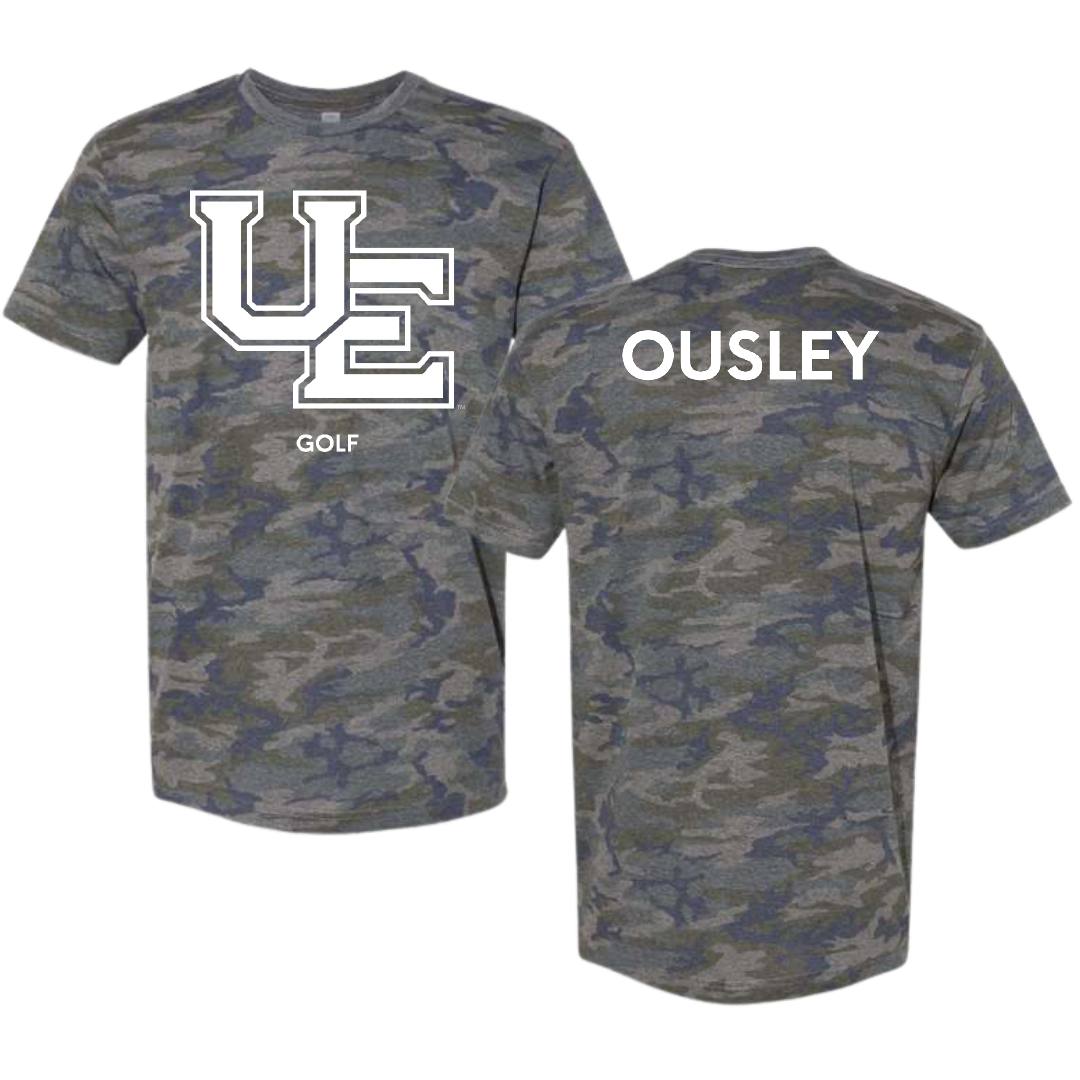 University of Evansville Golf (M) Vintage Camo Tee - Jamison Ousley
