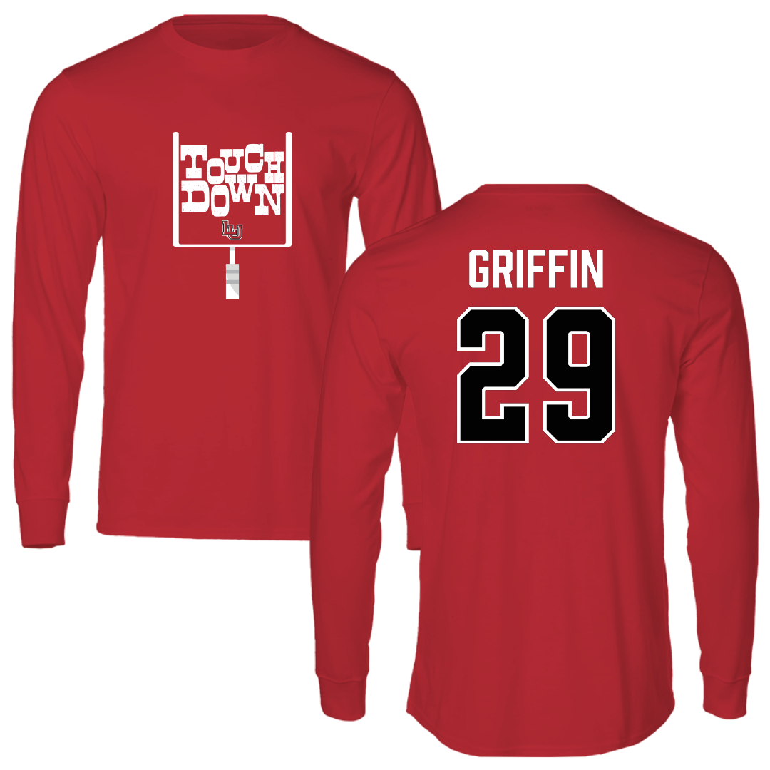 Lamar University Football Red Touchdown Performance Long Sleeve - #29 Kameron Griffin