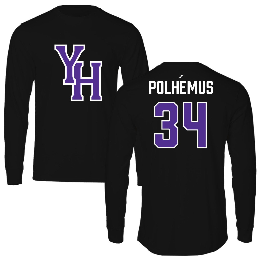Young Harris College Lacrosse (M) Black Performance Long Sleeve - #34 Jonah Polhemus