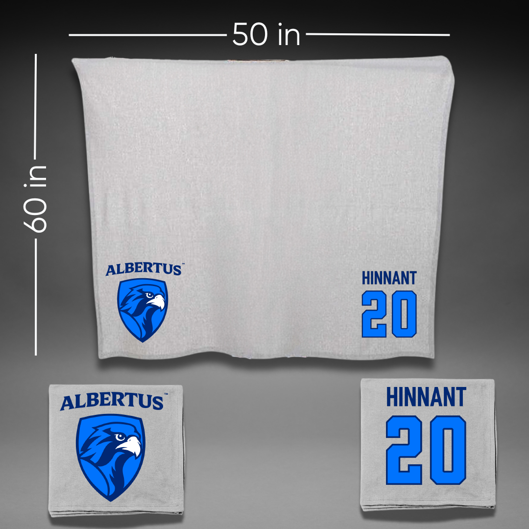 Albertus Magnus College Basketball (M) Gray Blanket - #20 Avery Hinnant