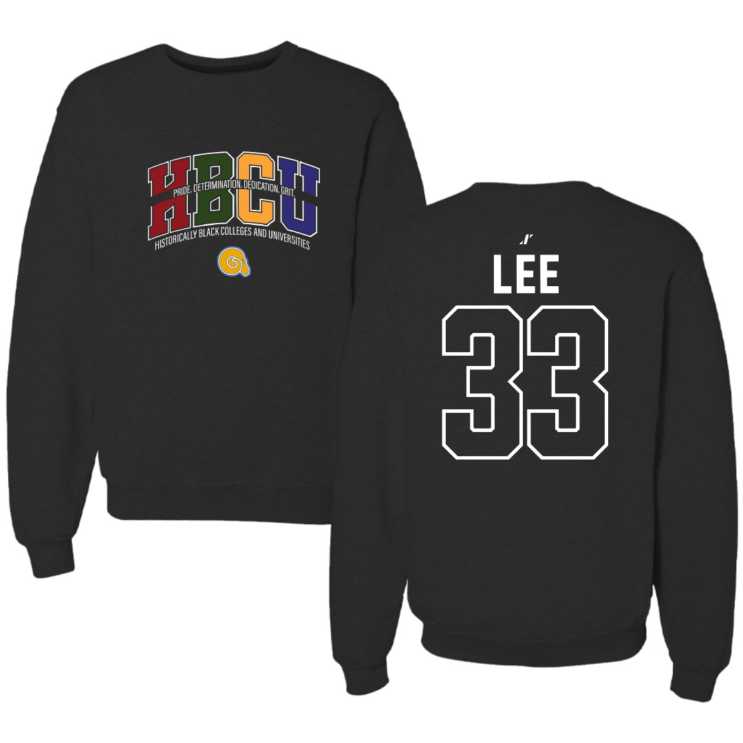 Albany State University Baseball Black HBCU Crewneck - #33 Austin Lee