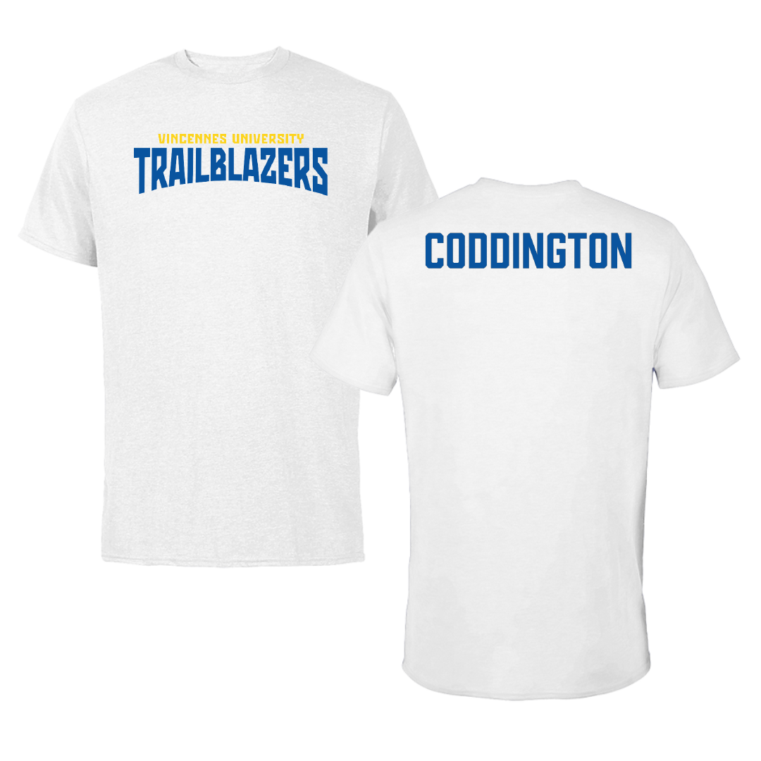 Vincennes University Bowling (M) White Classic Performance Tee - Cadyn Coddington