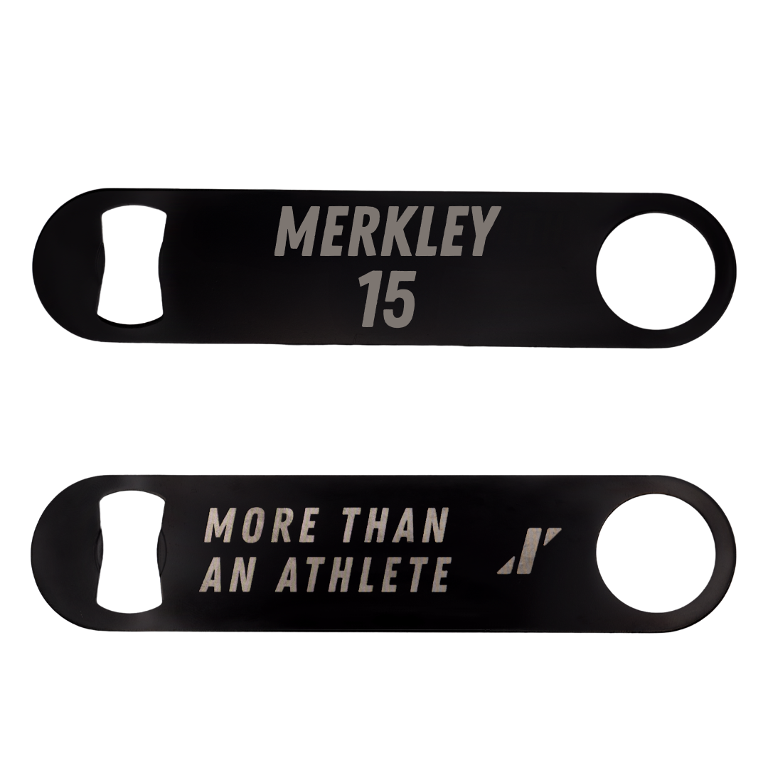 Robert Morris University Ice Hockey Black Bottle Opener - #15 Charles Merkley