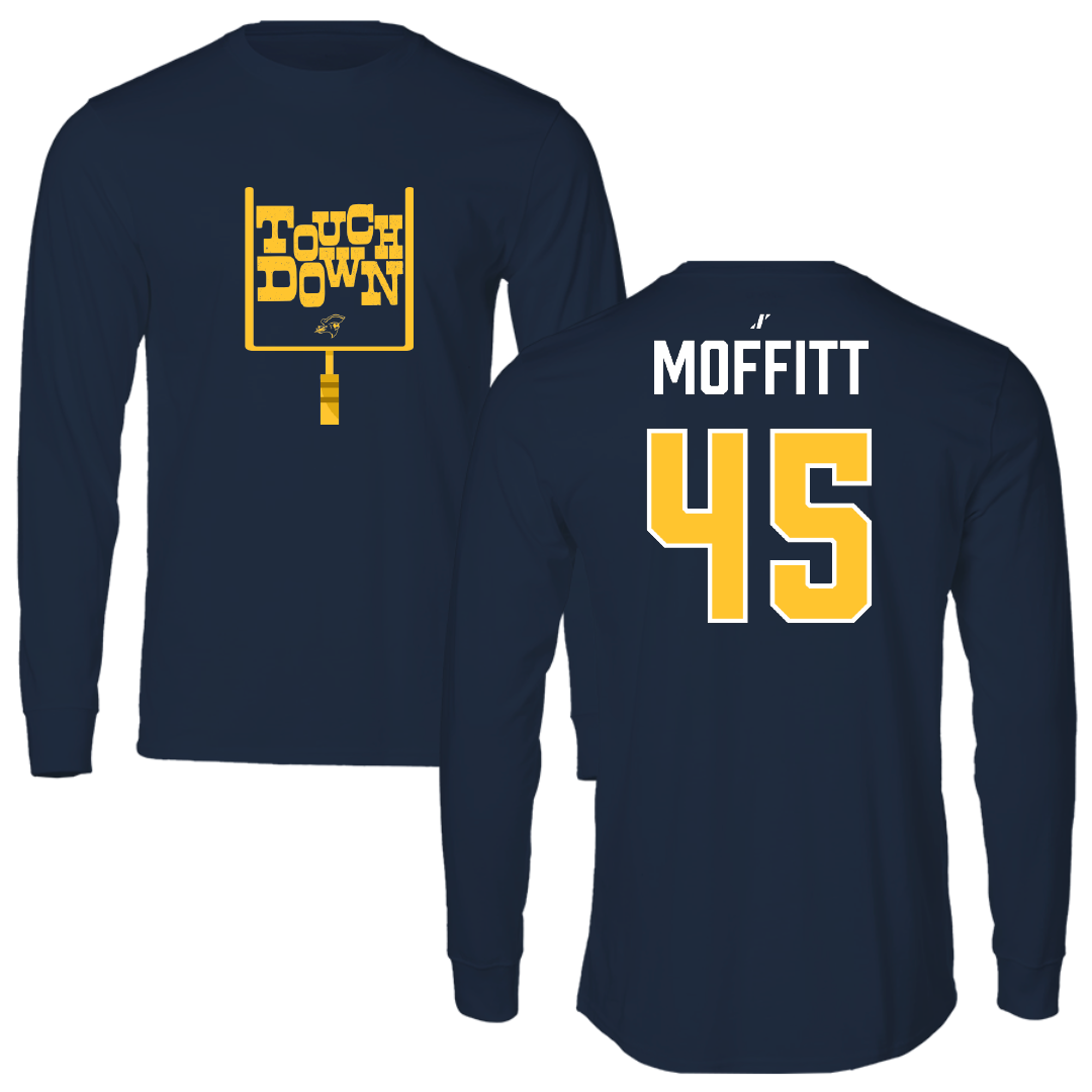 East Tennessee State University Football Navy Touchdown Long Sleeve - #45 Trevor Moffitt