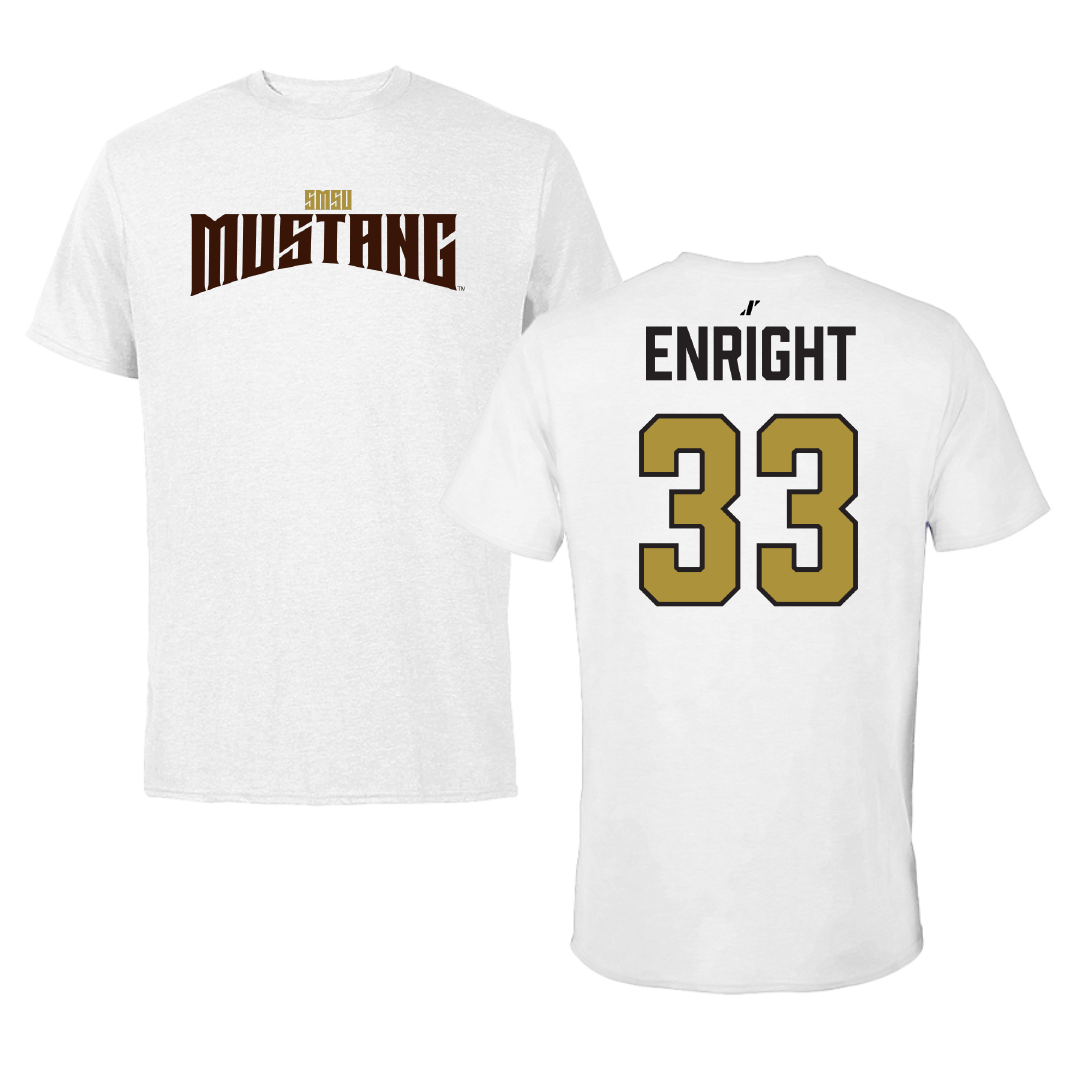 Southwest Minnesota State University Football White Classic Performance Tee - #33 Cam Enright