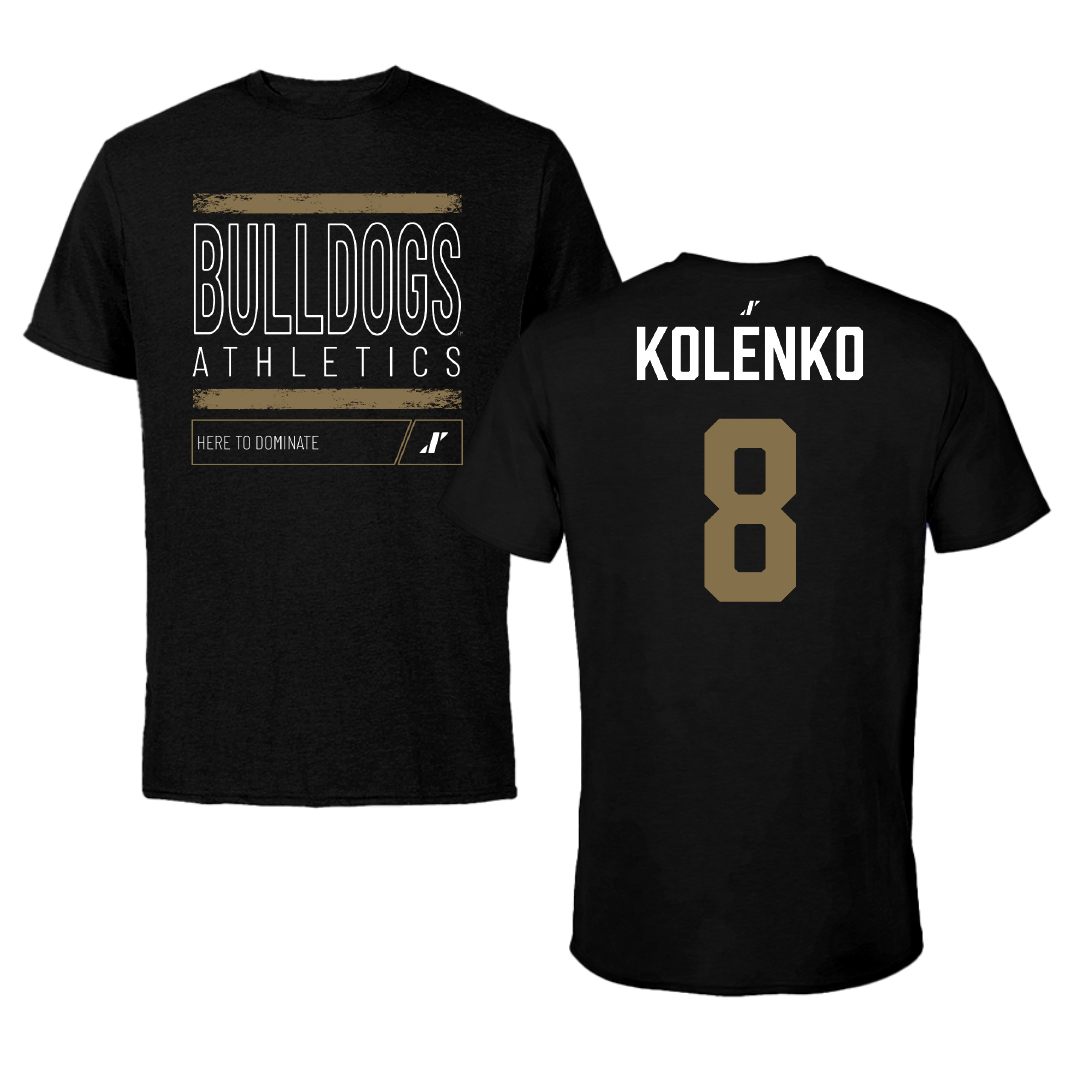 Bryant University Softball Black Dominate Tee - #8 Ella Kolenko