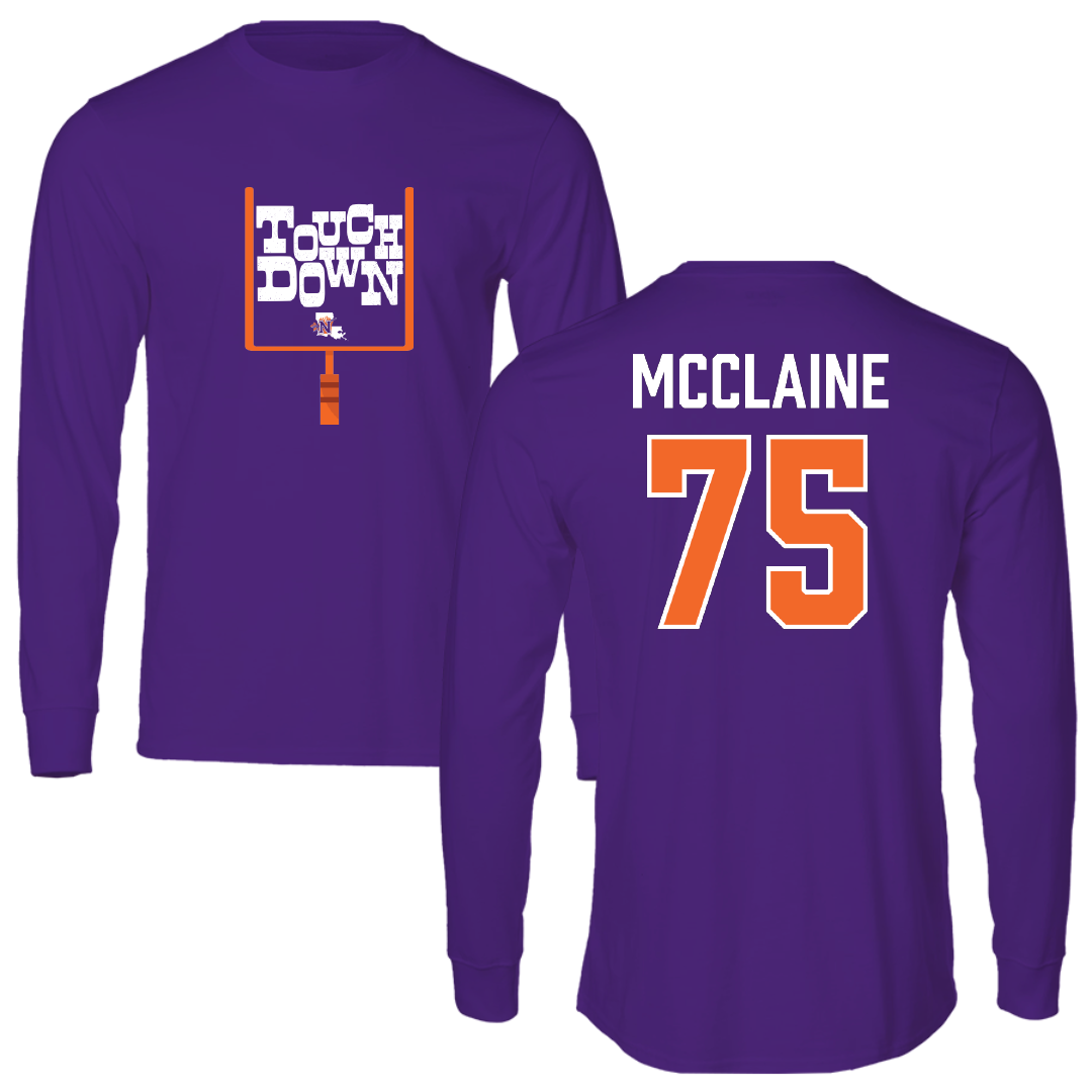 Northwestern State University Football Purple Touchdown Long Sleeve - #75 Jordan McClaine