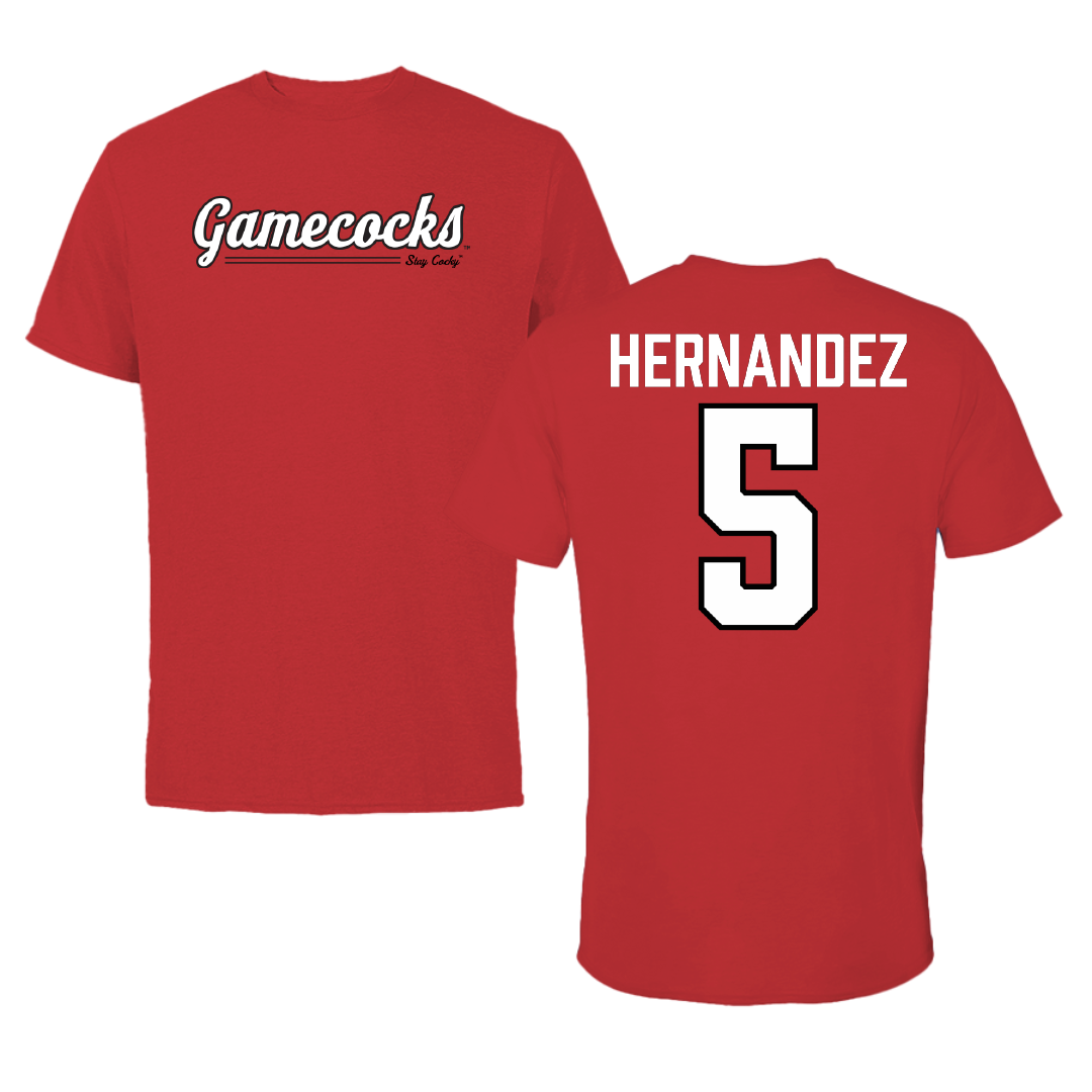 Jacksonville State University Baseball Red General Performance Tee - #5 Javon Hernandez