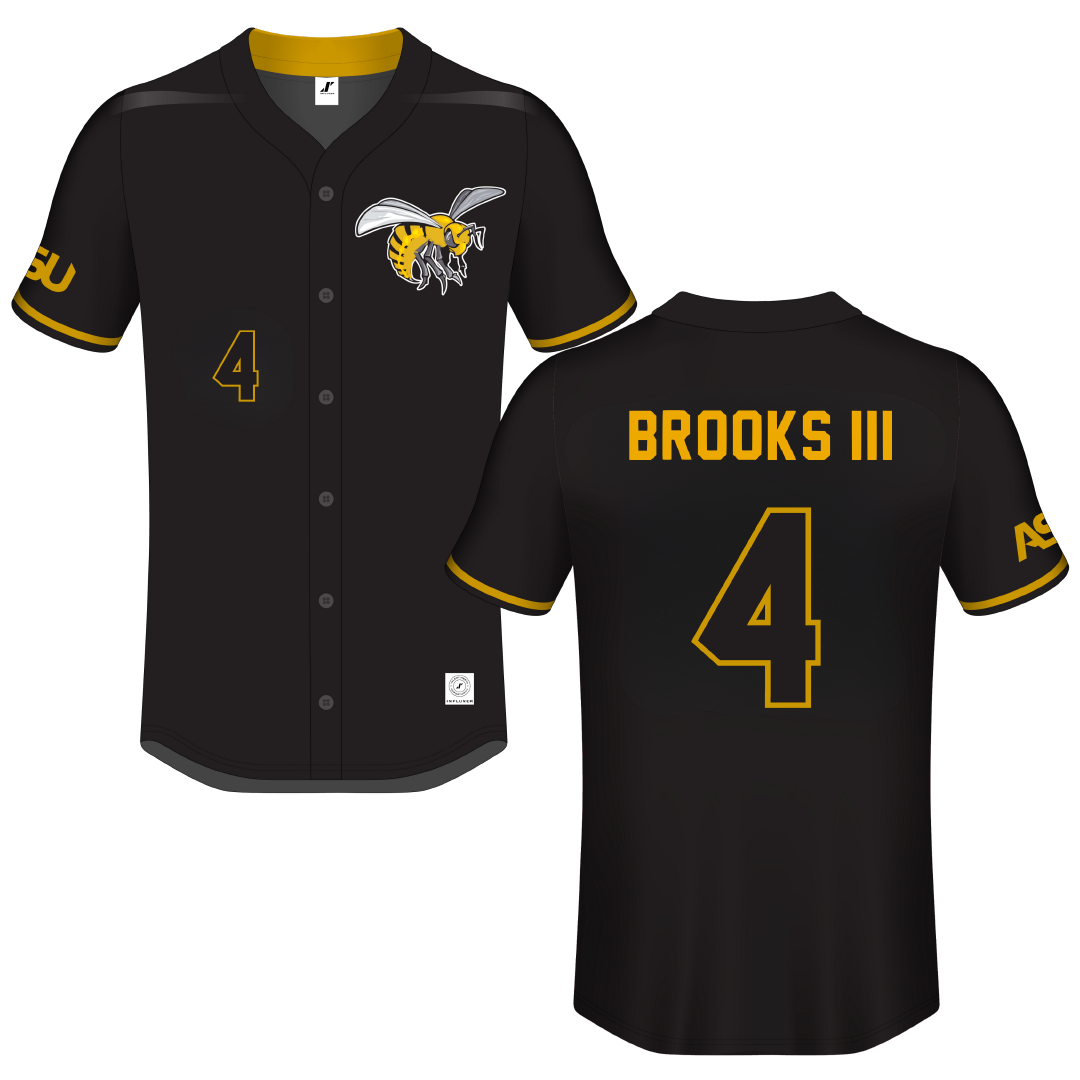 Alabama State University Black Button-Down Jersey - #4 Otis Brooks III