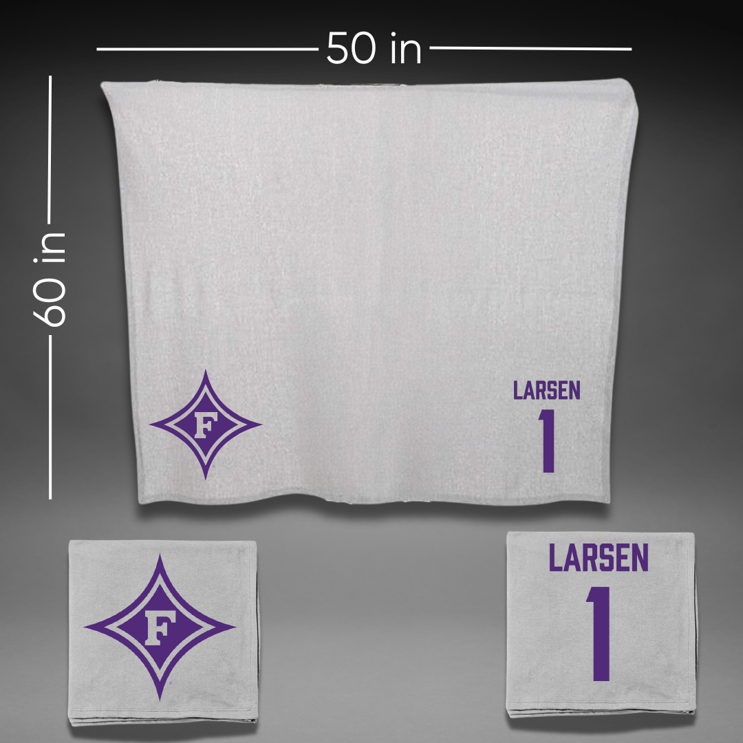 Furman University Lacrosse (W) Gray Blanket - #1 Cassie Larsen