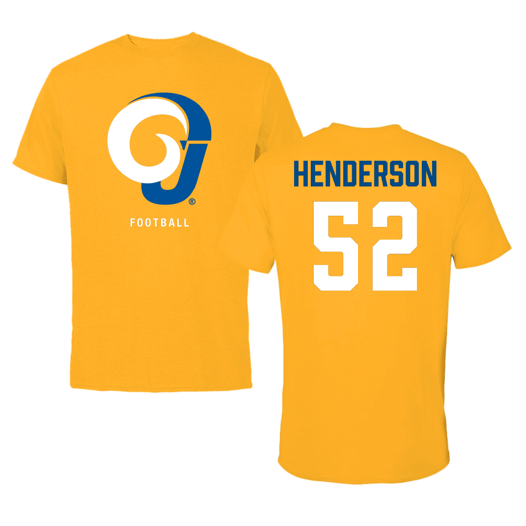 Angelo State University Football Gold Performance Tee - #52 Jayden Henderson