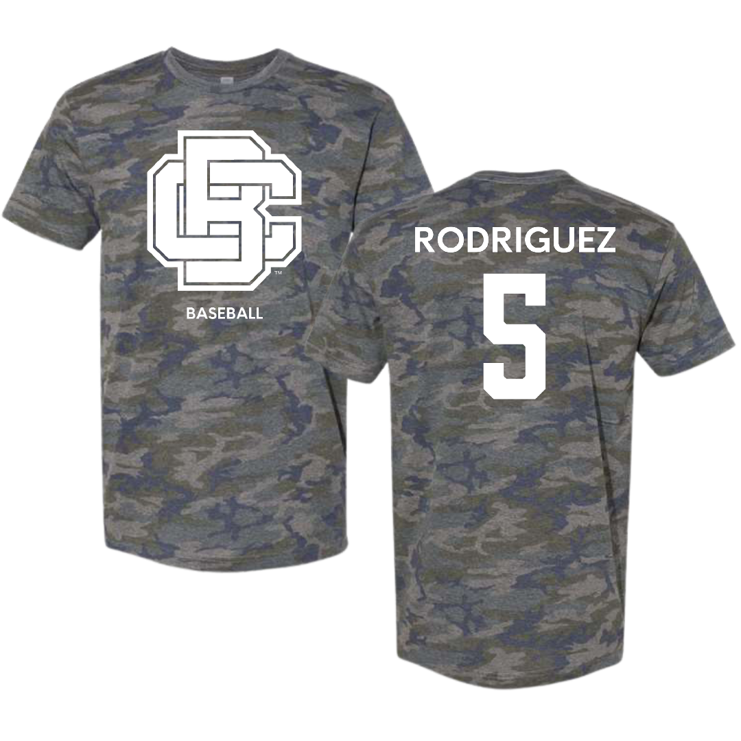 Bethune-Cookman University Baseball Vintage Camo Tee - #5 Michael Rodriguez
