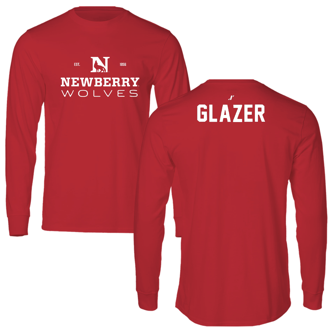 Newberry College Football Red General Performance Long Sleeve - Cooper Glazer