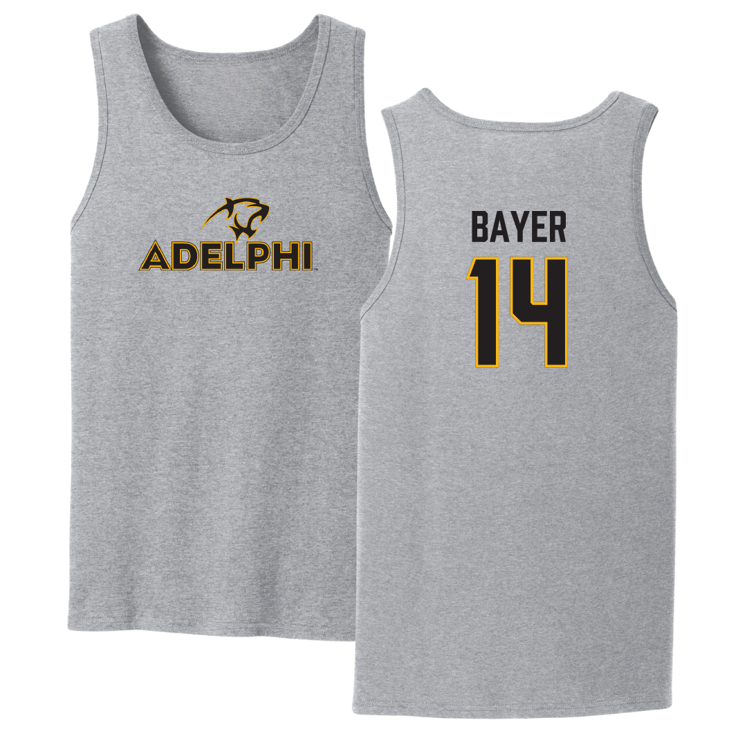 Adelphi University Lacrosse Sport Gray Tank Top - #14 Stephen Bayer