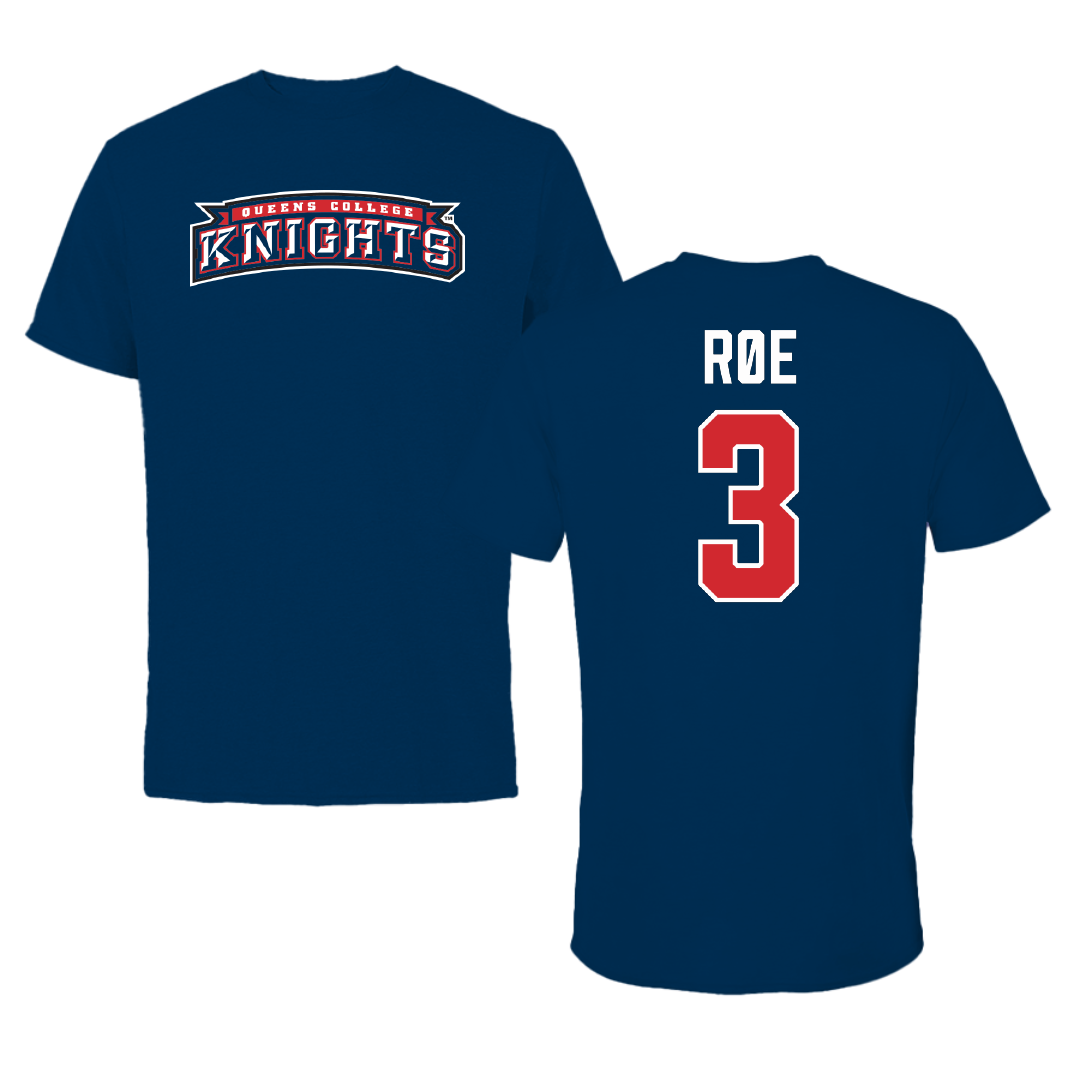 Queens College (New York) Soccer (M) Navy Performance Tee - #3 Noah Røe