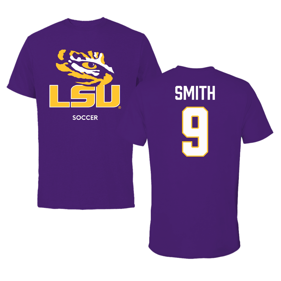 Louisiana State University Soccer (W) Purple Tee - #9 Amy Smith