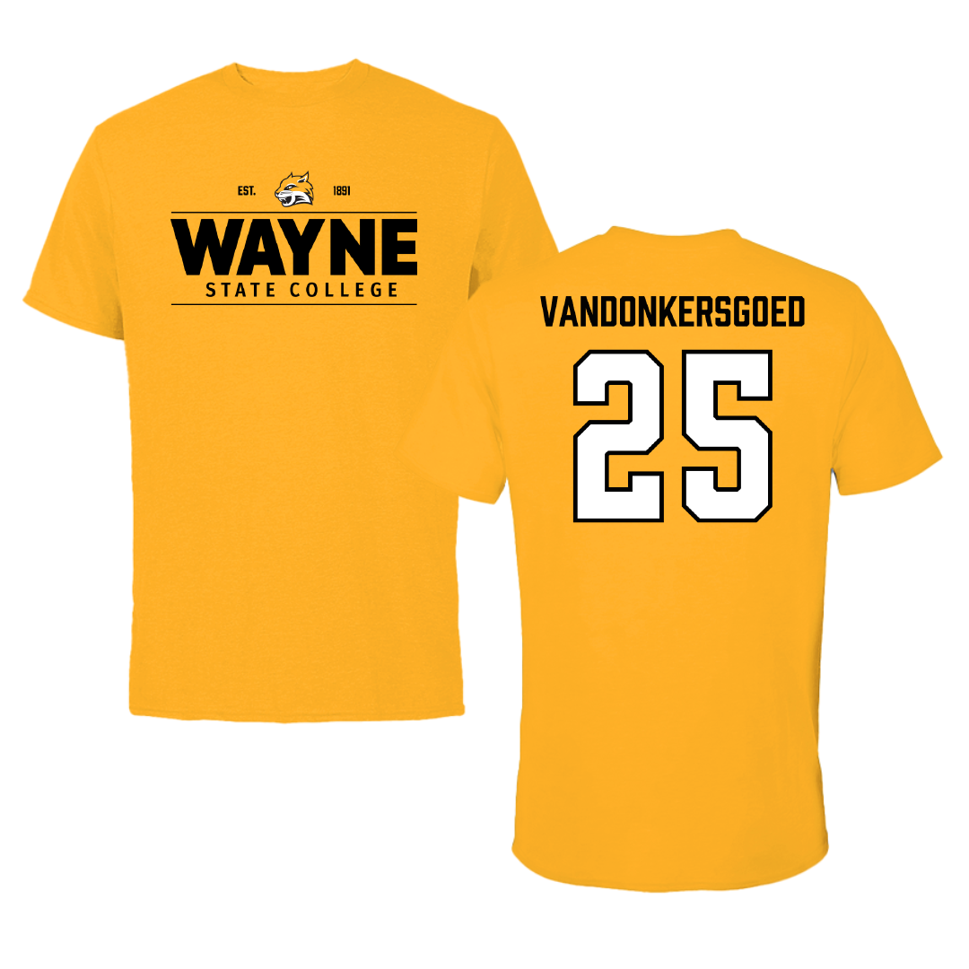 Wayne State College (Nebraska) Basketball (W) Gold General Performance Tee - #25 Kylah vanDonkersgoed