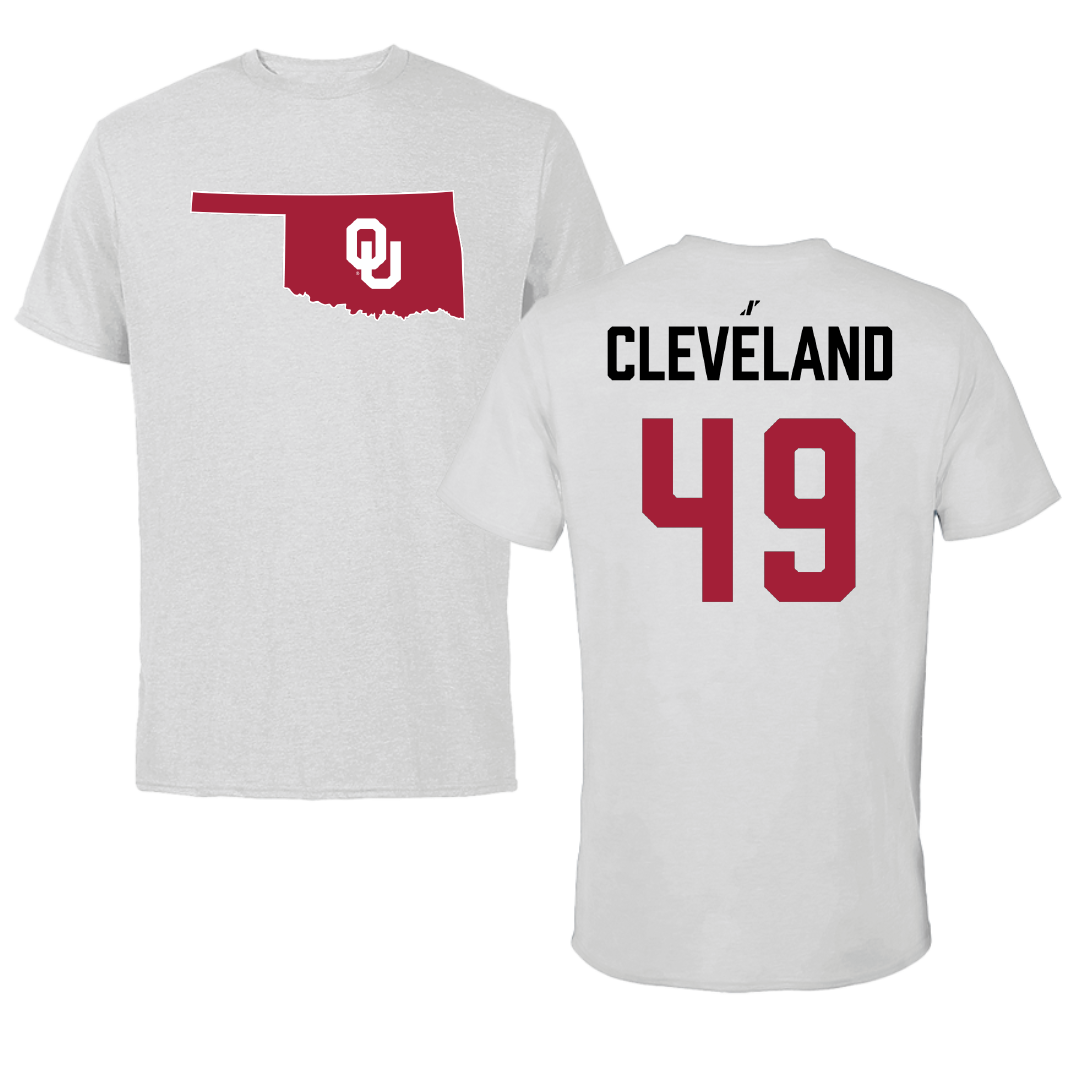 University of Oklahoma Baseball Light Gray State Tee - #49 Jackson Cleveland
