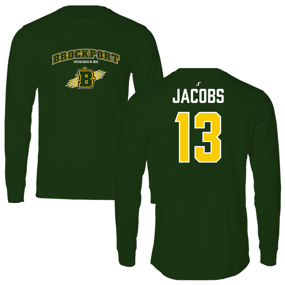 SUNY Brockport Lacrosse (M) Forest Green General Long Sleeve - #13 Pierson Jacobs