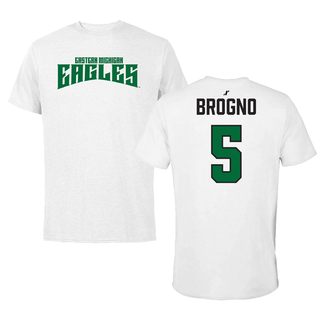 Eastern Michigan University Soccer White Classic Tee - #5 Maria Brogno