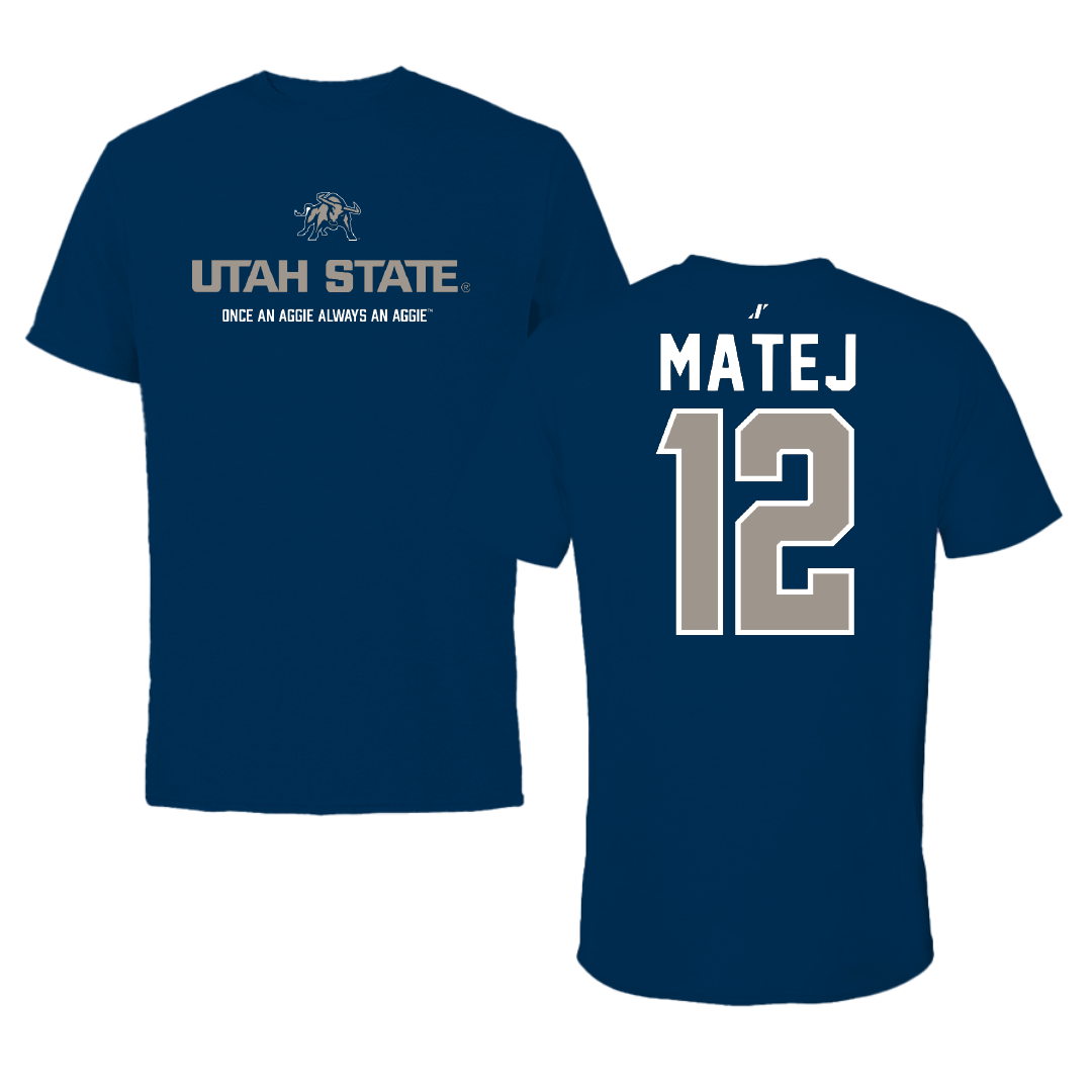 Utah State University Softball Navy General Performance Tee - #12 Grace Matej