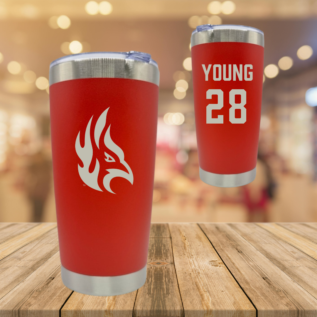 Carthage College Lacrosse (W) Red Stainless Steel Tumbler - #28 Karlie Young