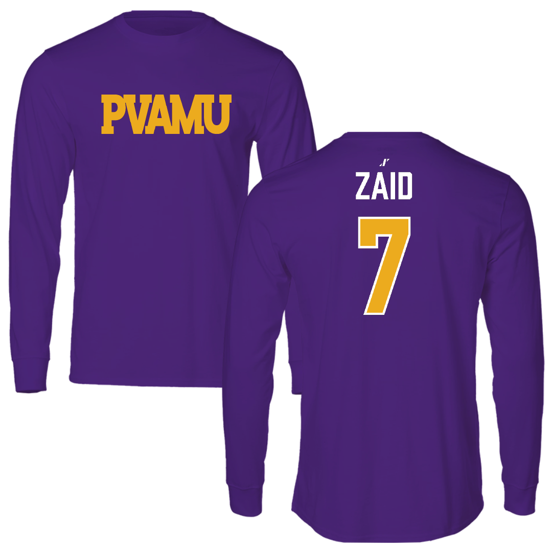 Prairie View A&M University Softball Purple Performance Long Sleeve - #7 Kayla Zaid