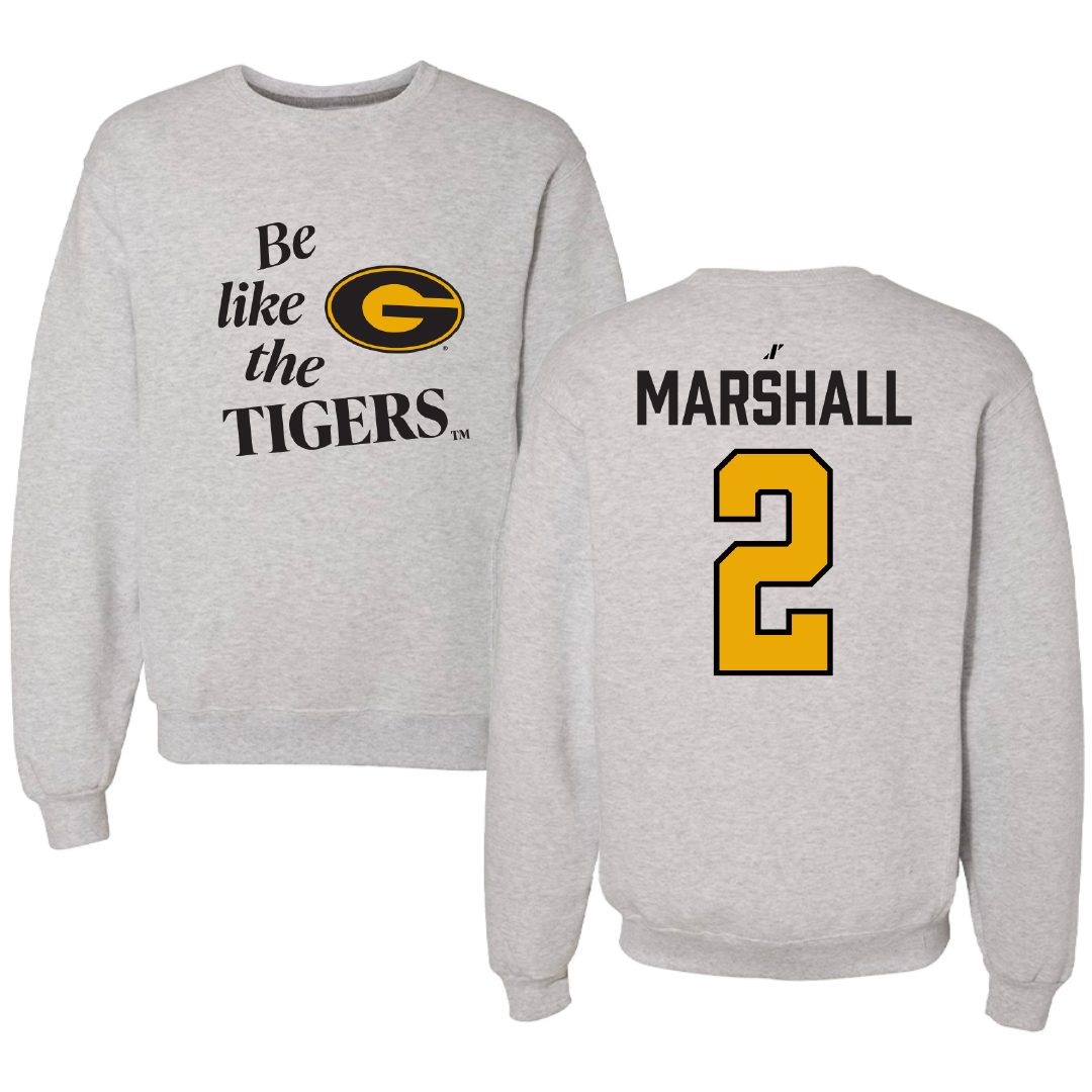 Grambling State University Football Light Gray Be Like Us Crewneck - #2 Patrick Marshall