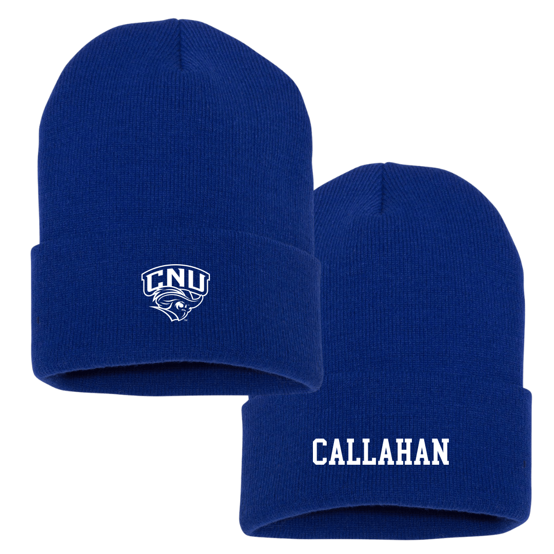 Christopher Newport University Football Blue Beanie - #81 Jordan Callahan
