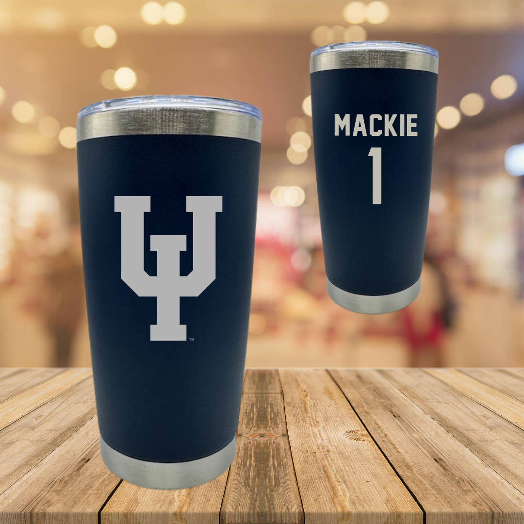 Upper Iowa University Basketball Navy Stainless Steel Tumbler - #1 Jayden Mackie