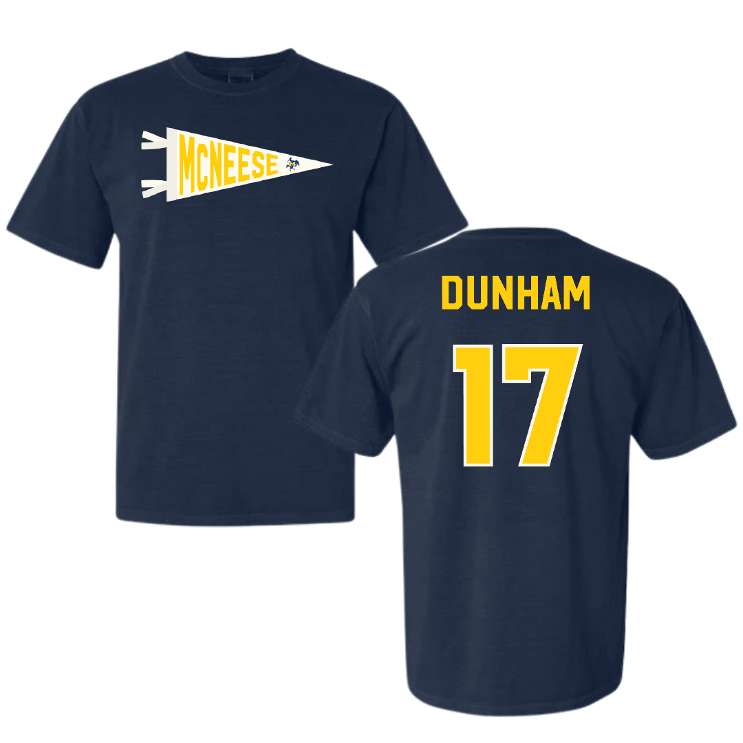 McNeese State University Softball Navy Pennant Comfort Colors Tee - #17 Delaney Dunham