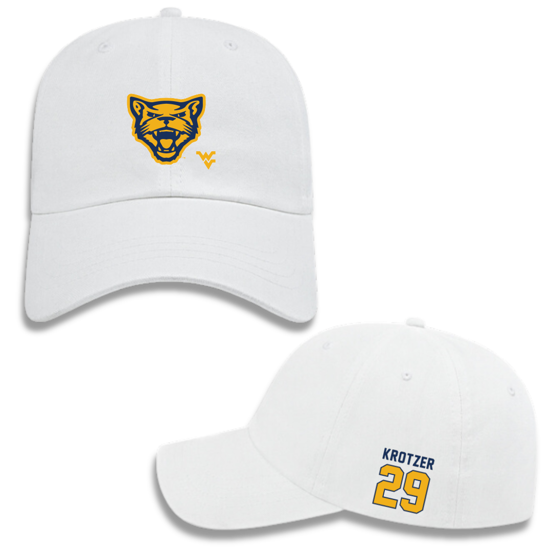 Potomac State College Baseball White Hat - #29 Hunter Krotzer