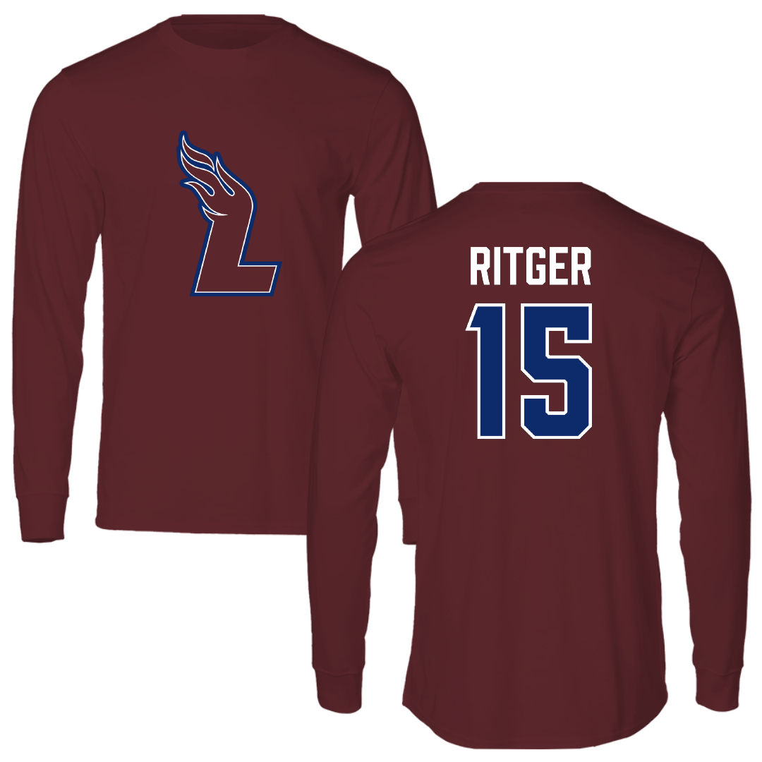 Lee University Basketball Maroon Long Sleeve - #15 Ben Ritger