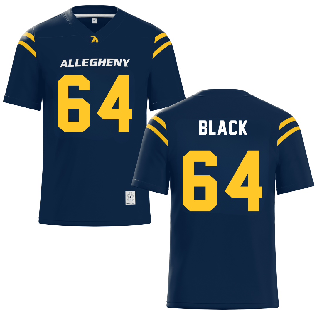 Allegheny College Navy Football Jersey - #64 Cooper Black