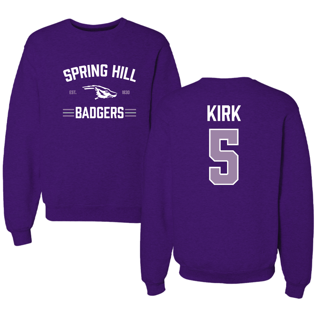 Spring Hill College Baseball Purple General Crewneck - #5 Weston Kirk