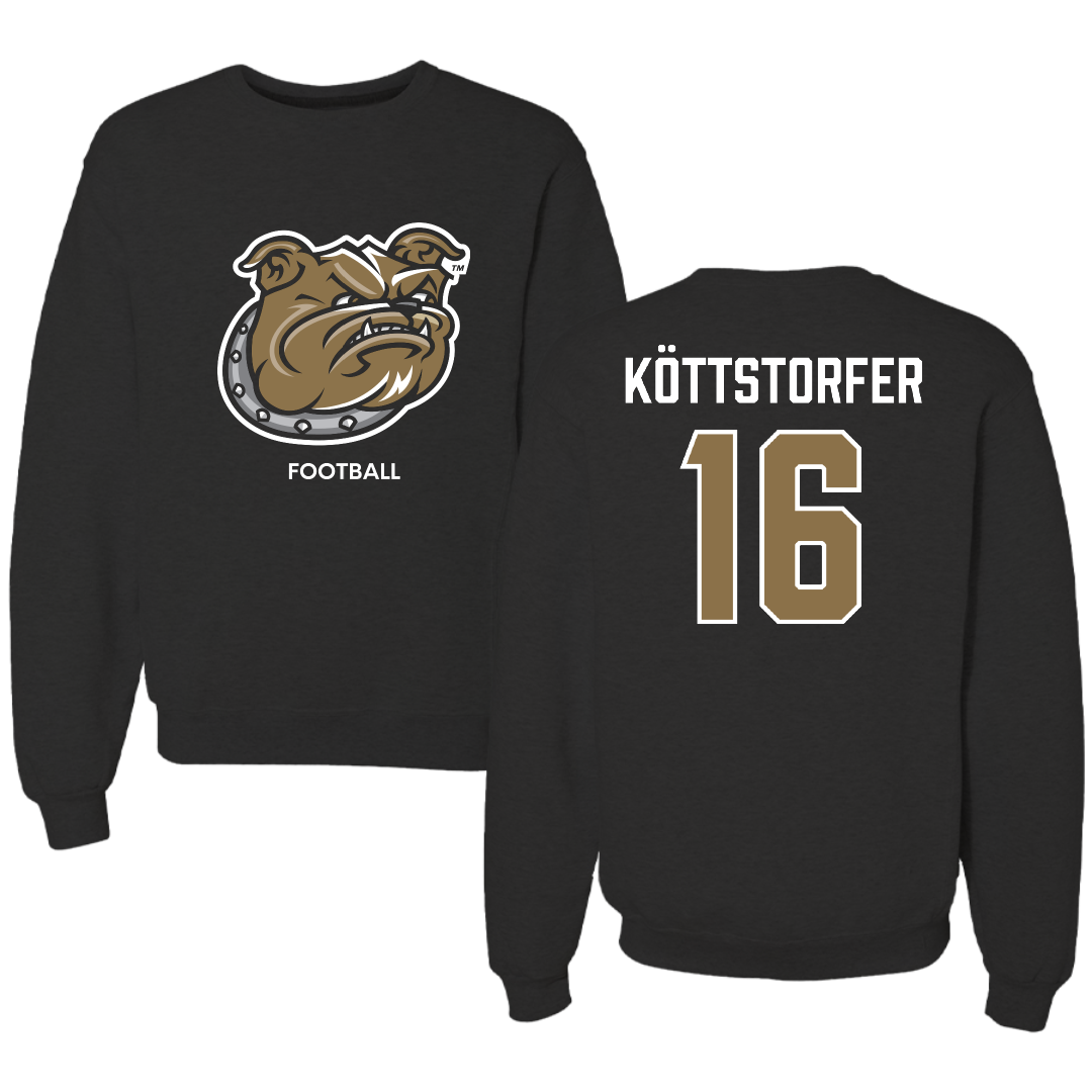 Bryant University Football Black Crewneck - #16 Lukas Köttstorfer