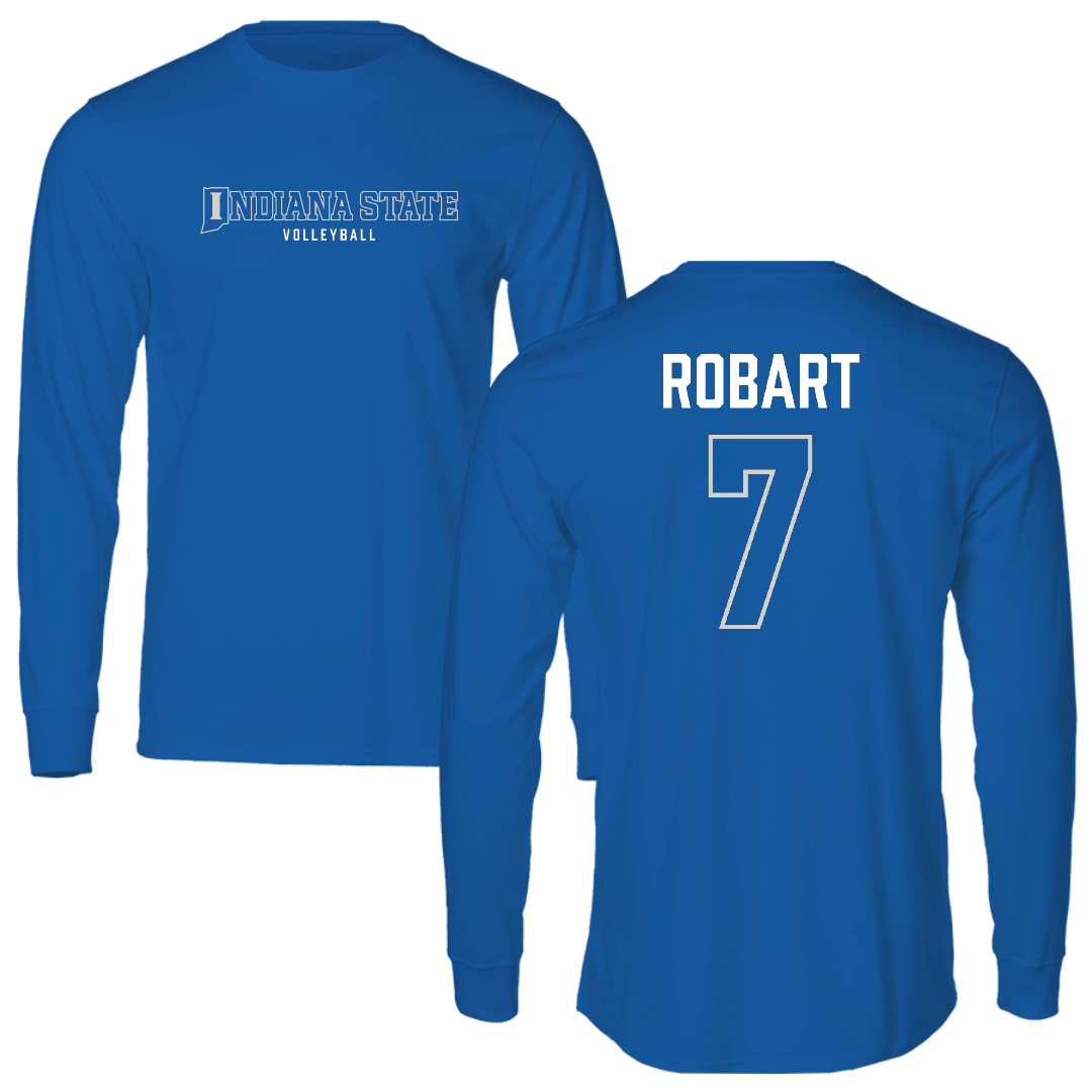 Indiana State University Volleyball (W) Blue Block Long Sleeve - #7 Ava Robart