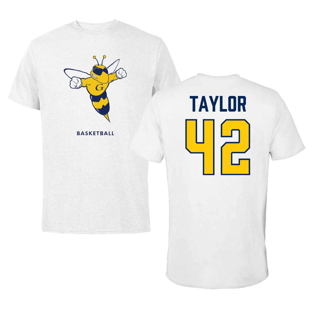 Graceland University Basketball (W) White Performance Tee - #42 Angel Taylor