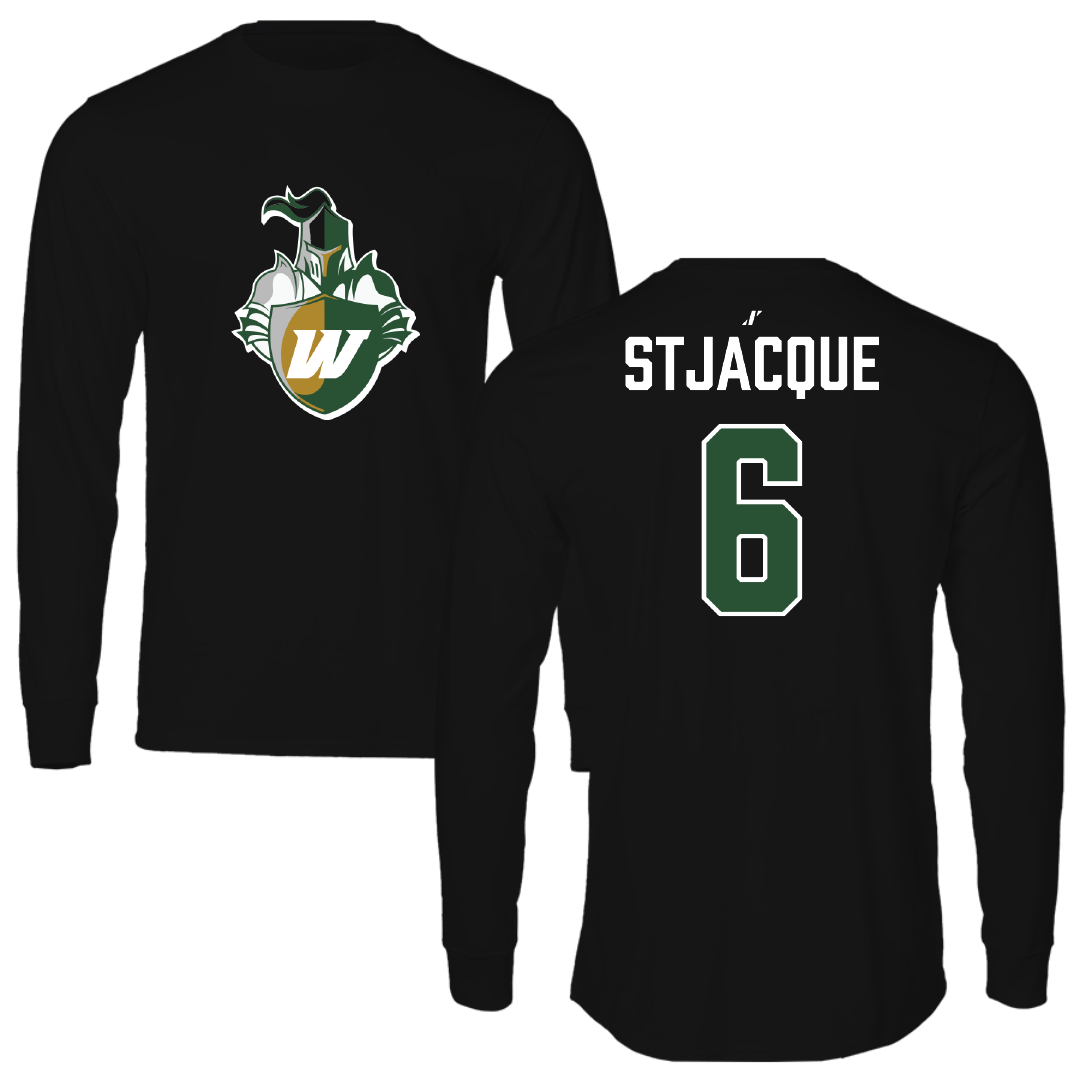 Webber International University Football Black Performance Long Sleeve - #6 John Stjacque