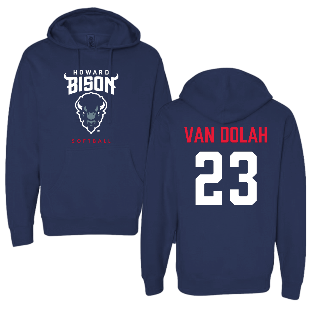 Howard University Softball Navy Hoodie - #23 Madison Van Dolah