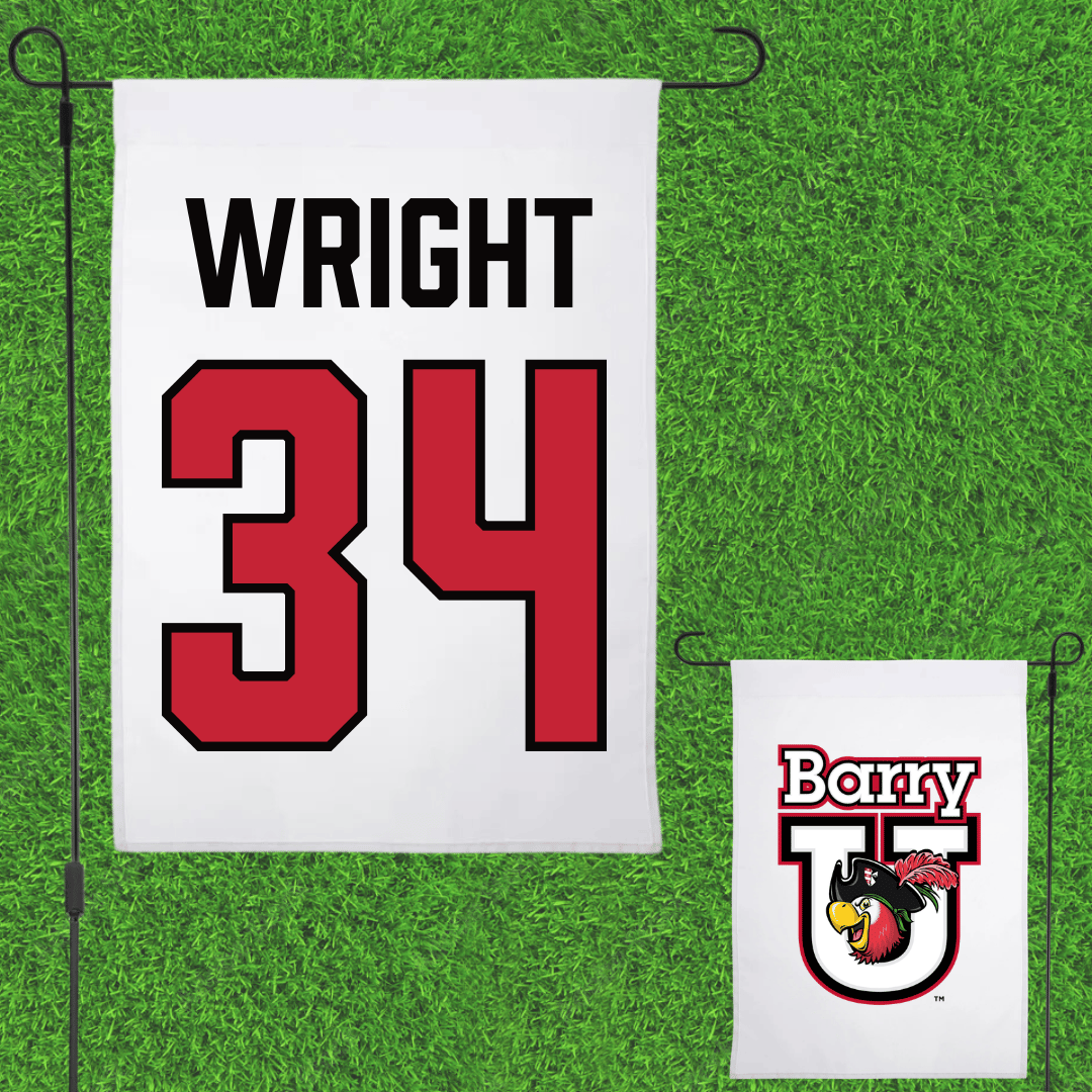 Barry University Baseball White Garden Flag - #34 Dane Wright