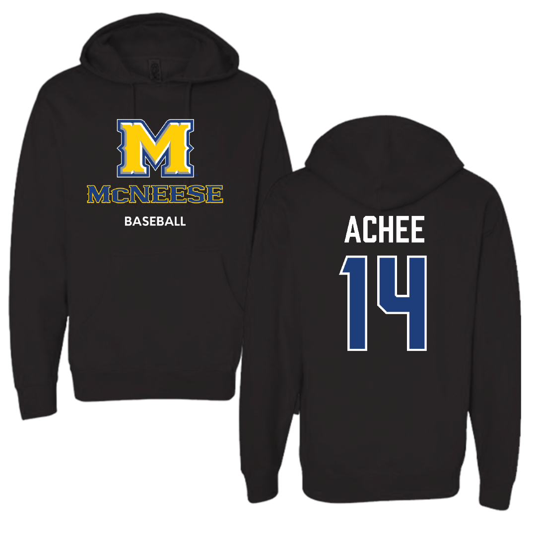 McNeese State University Baseball Black Hoodie - #14 Connor Achee