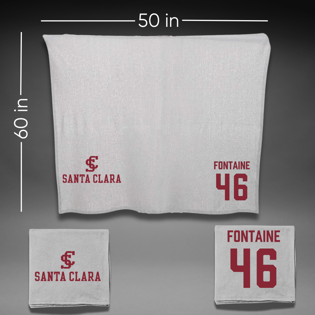 Santa Clara University Baseball Gray Blanket - #46 Nick Fontaine