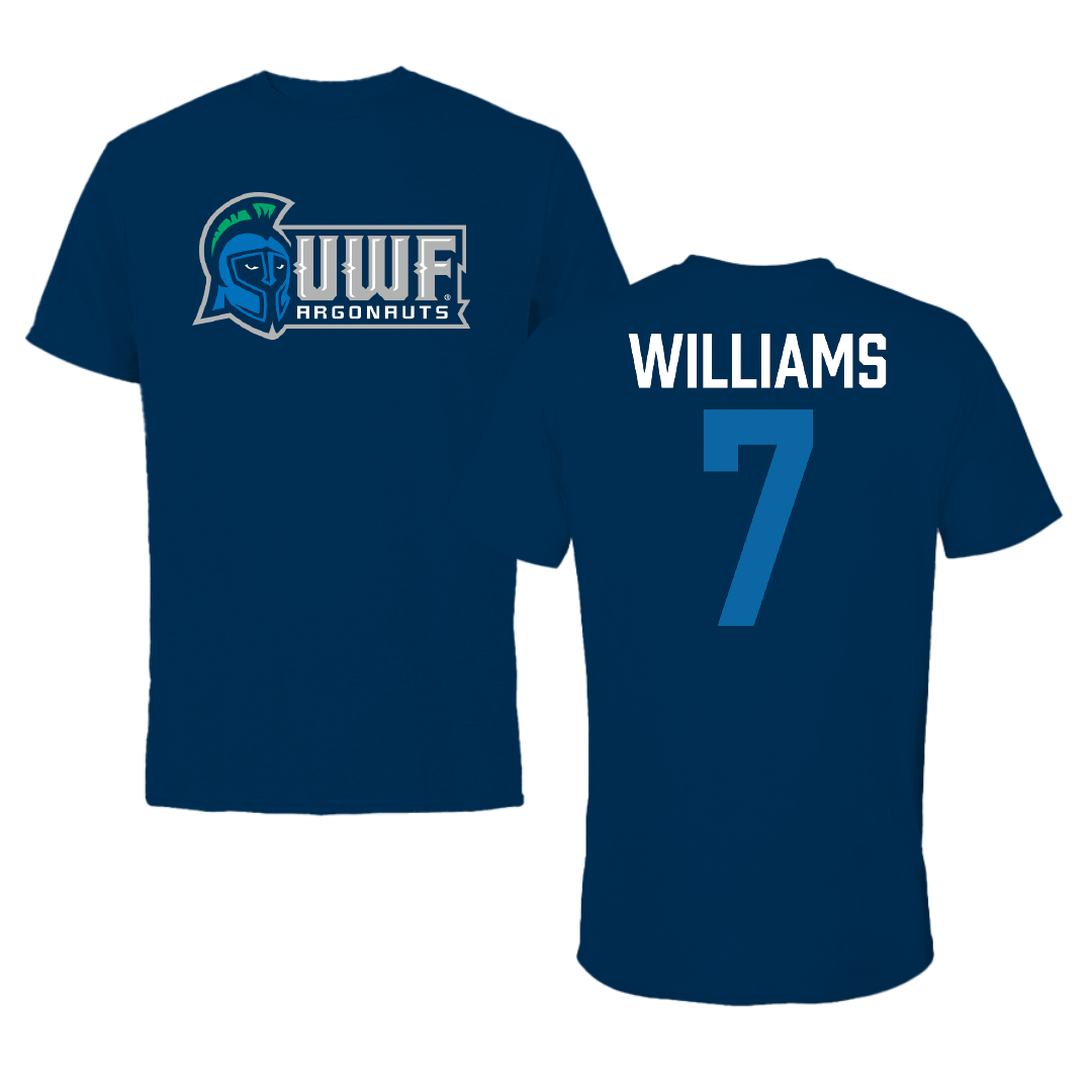 University of West Florida Football Navy Performance Tee - #7 Justice Williams