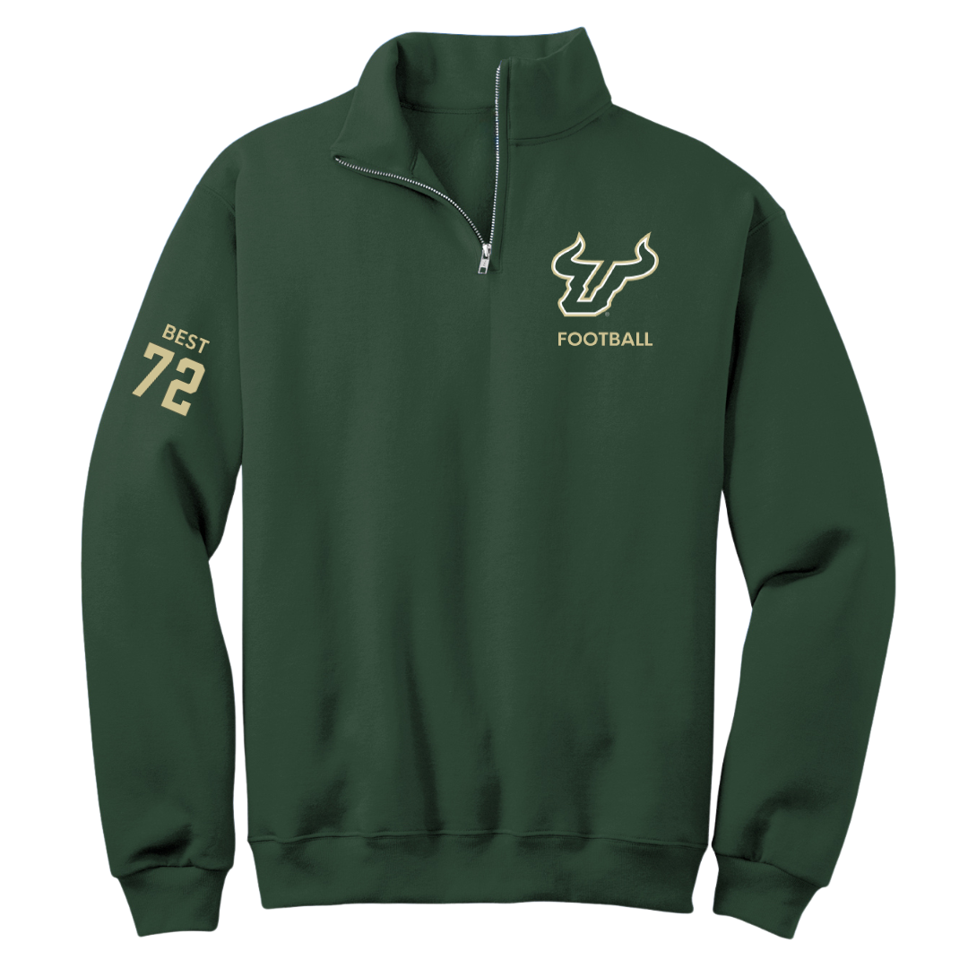 University of South Florida Football Forest Green Quarter-Zip - #72 Cole Best