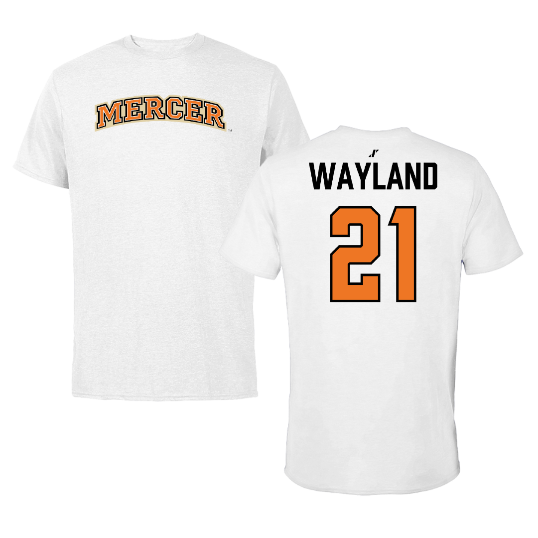 Mercer University Softball White Performance Tee - #21 Meredith Wayland