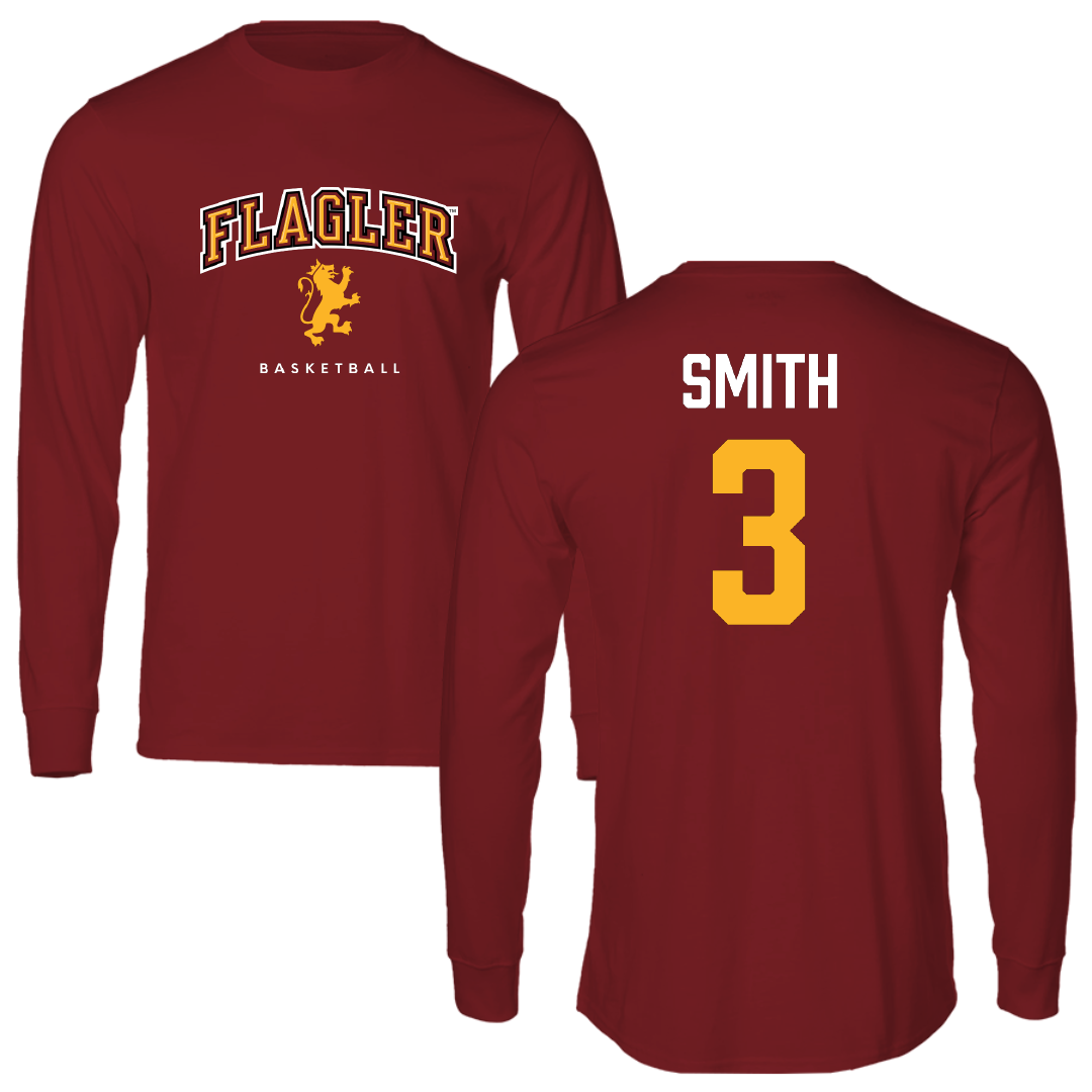 Flagler College Basketball Red Long Sleeve - #3 Jordan Smith