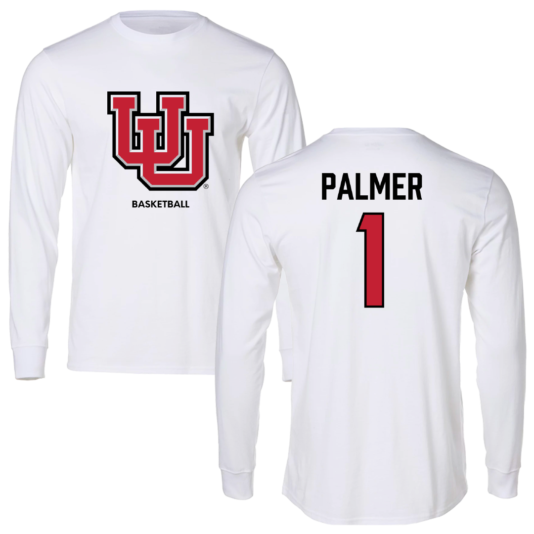 University of Utah Basketball (W) White Block Long Sleeve - #1 Isabel Palmer