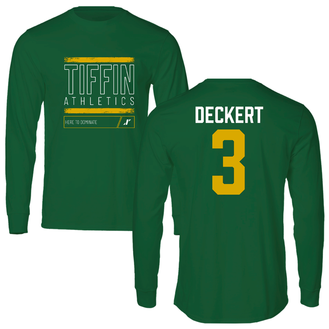 Tiffin University Soccer Green Dominate Performance Long Sleeve - #3 Sydney Deckert