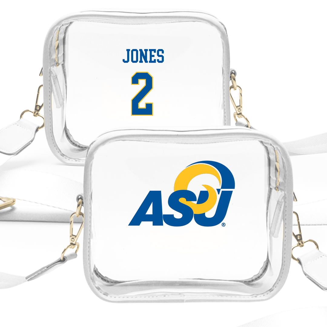 Angelo State University Baseball White Clear Stadium Bag - #2 Gamaliel Jones